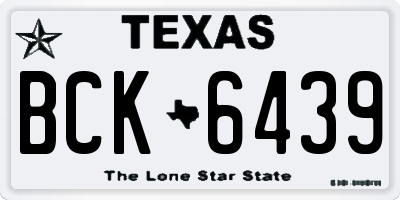 TX license plate BCK6439