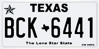 TX license plate BCK6441