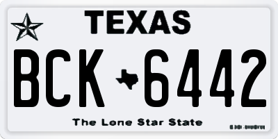 TX license plate BCK6442