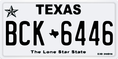 TX license plate BCK6446