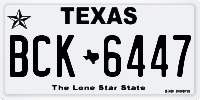 TX license plate BCK6447