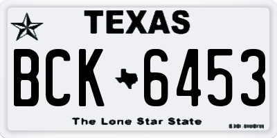 TX license plate BCK6453