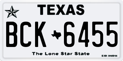 TX license plate BCK6455