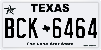TX license plate BCK6464