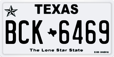 TX license plate BCK6469