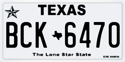 TX license plate BCK6470