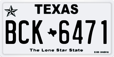 TX license plate BCK6471