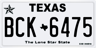 TX license plate BCK6475