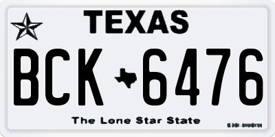 TX license plate BCK6476