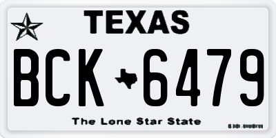 TX license plate BCK6479