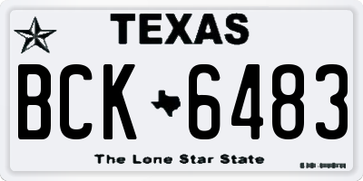 TX license plate BCK6483