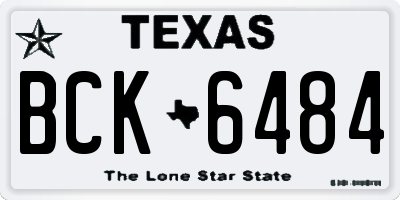 TX license plate BCK6484