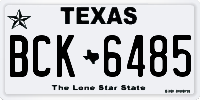 TX license plate BCK6485