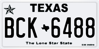 TX license plate BCK6488