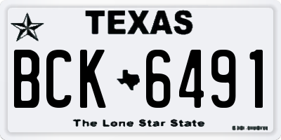 TX license plate BCK6491