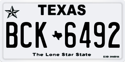 TX license plate BCK6492