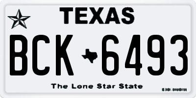 TX license plate BCK6493