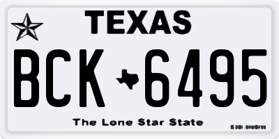 TX license plate BCK6495