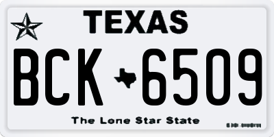 TX license plate BCK6509