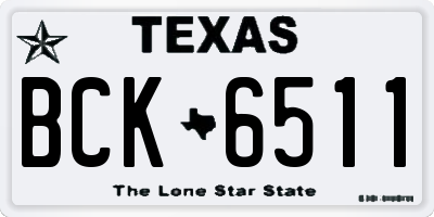 TX license plate BCK6511