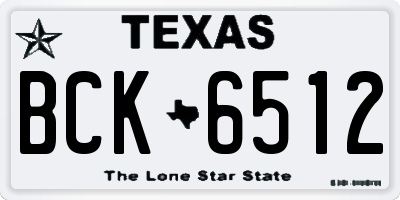 TX license plate BCK6512