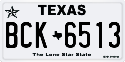 TX license plate BCK6513