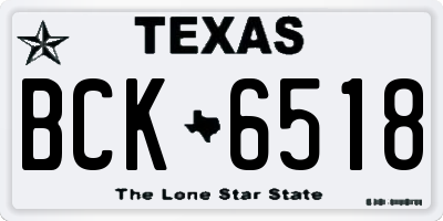 TX license plate BCK6518