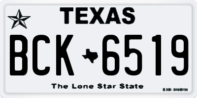 TX license plate BCK6519