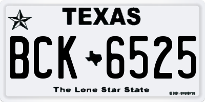 TX license plate BCK6525