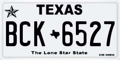 TX license plate BCK6527