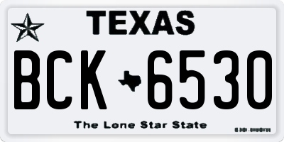 TX license plate BCK6530