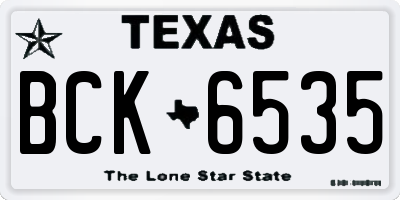 TX license plate BCK6535