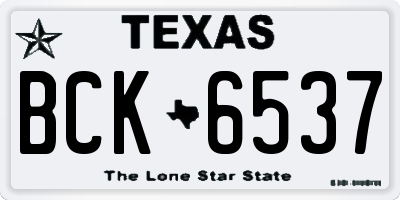 TX license plate BCK6537