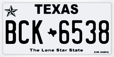 TX license plate BCK6538