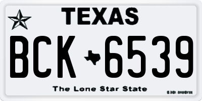 TX license plate BCK6539
