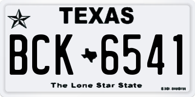 TX license plate BCK6541