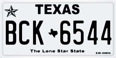 TX license plate BCK6544