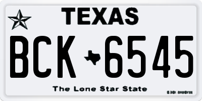 TX license plate BCK6545