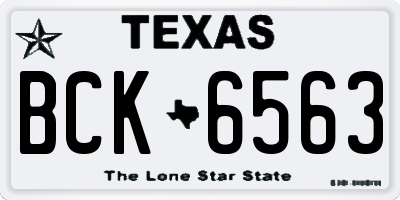 TX license plate BCK6563