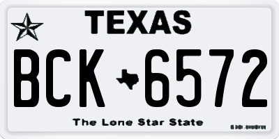 TX license plate BCK6572