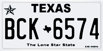 TX license plate BCK6574