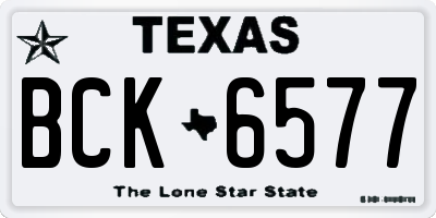 TX license plate BCK6577