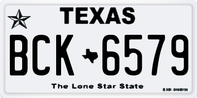 TX license plate BCK6579