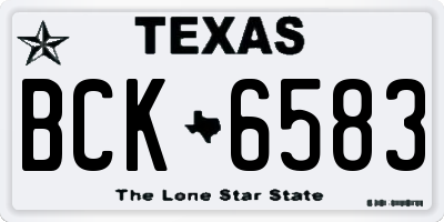 TX license plate BCK6583