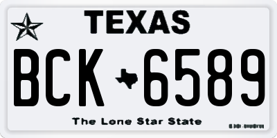 TX license plate BCK6589