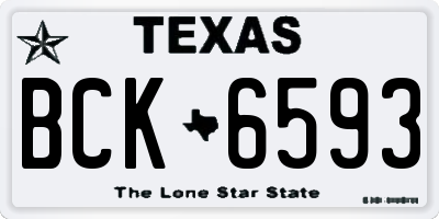 TX license plate BCK6593