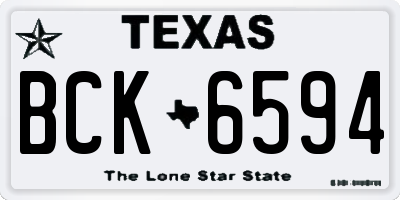 TX license plate BCK6594