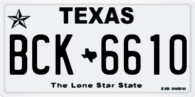 TX license plate BCK6610