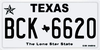 TX license plate BCK6620