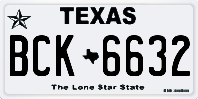 TX license plate BCK6632